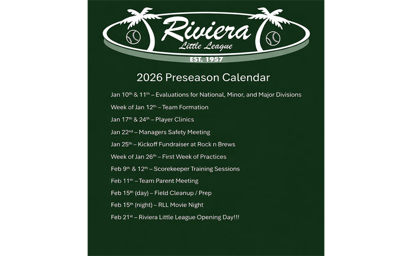 Spring 2026 Preseason Calendar