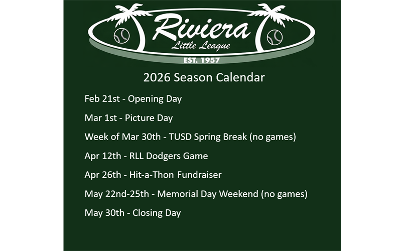 Spring 2026 Season Calendar